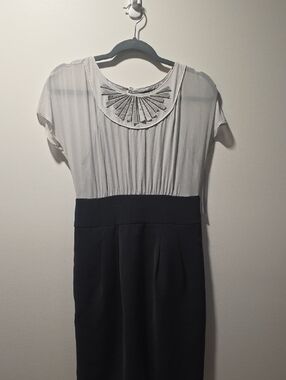 BCBGMaxAzria Silver and Black Embellished Dress
